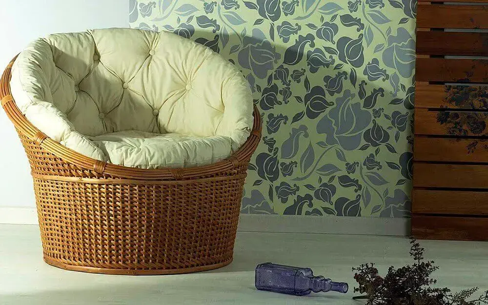 Harmonizando sua cadeira de vime com a decoração. - inspiração 2