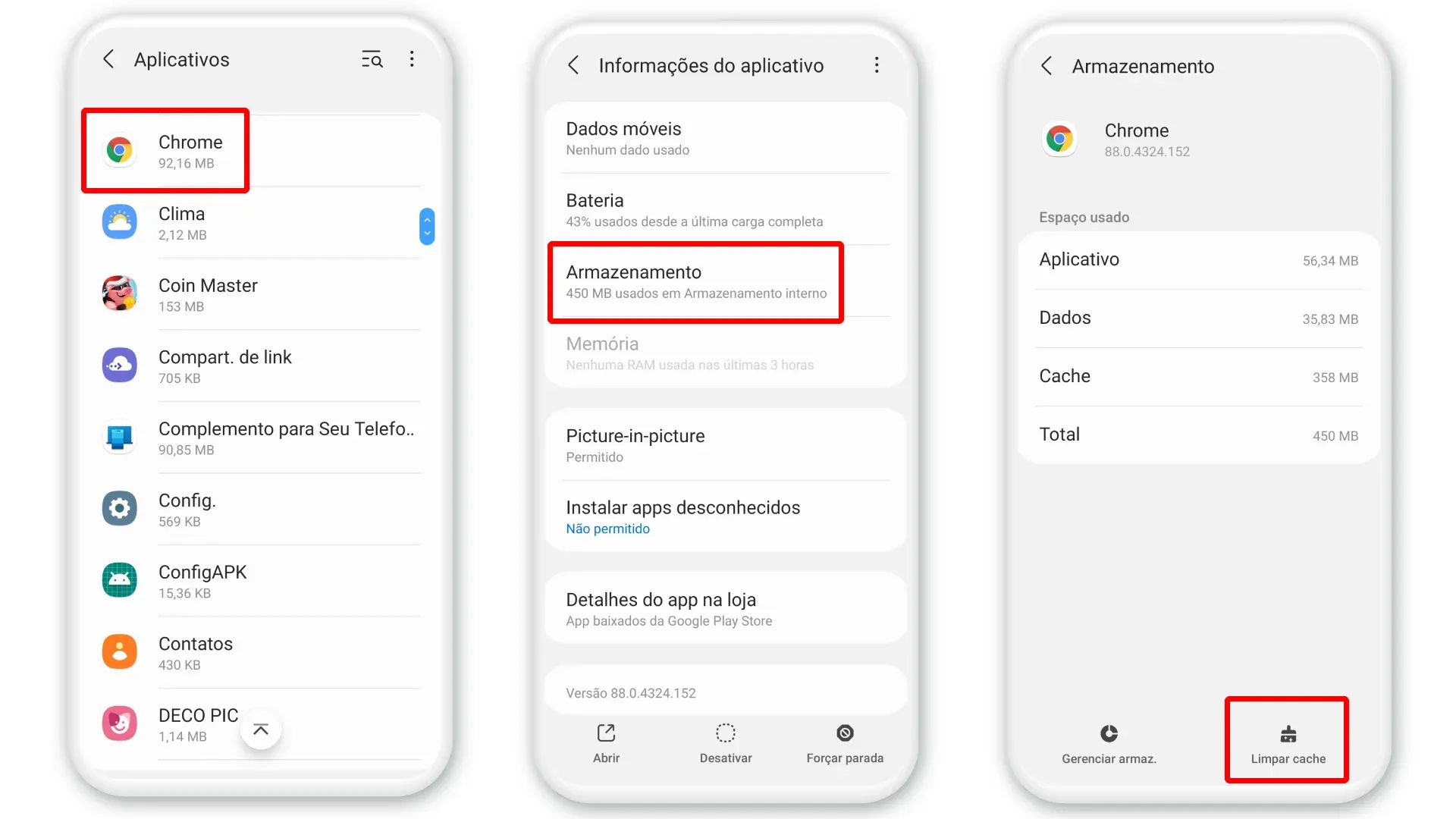 Desvendando o Android: Limpando o cache app por app - inspiração 1