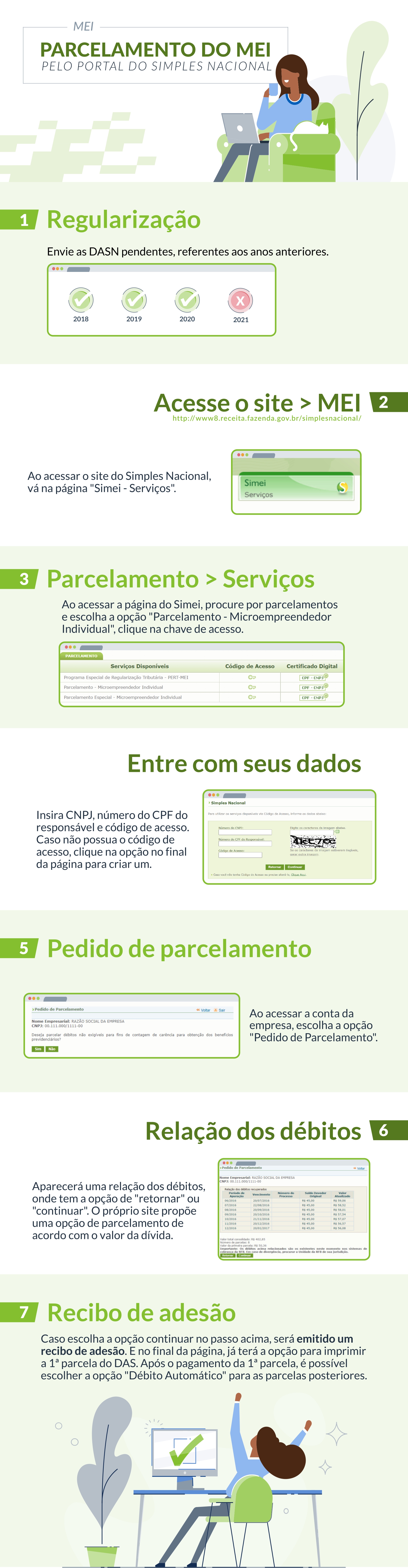 Preenchendo o Formulário de Solicitação de Parcelamento - inspiração 2