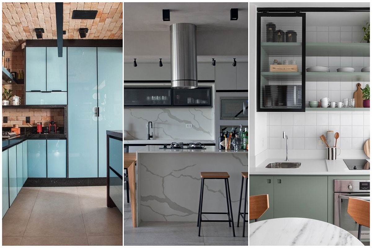 Design Rústico Aprimorado: Vidro em Armários de Cores Quentes e Texturas Naturais - inspiração 2