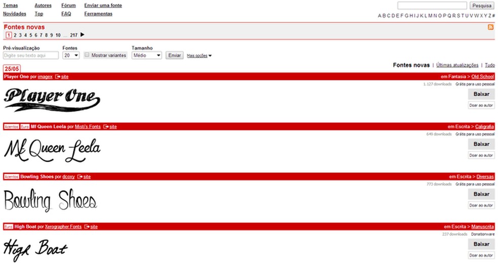 DaFont: O Arquivo Enorme, Mas Com Cautela na Licença - inspiração 1