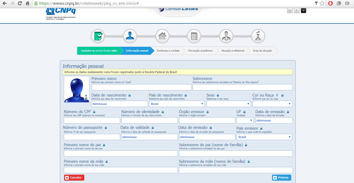 O Lattes como Cartão de Visita Profissional - inspiração 2