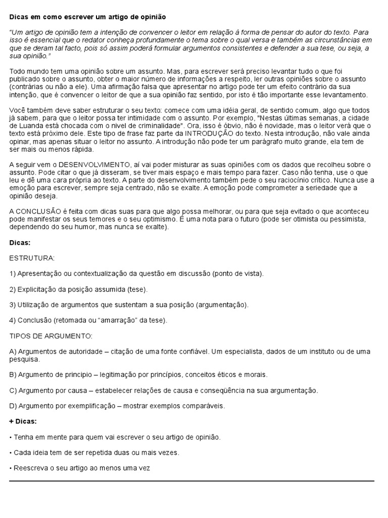 exemplos de artigos de opinião inspiradores