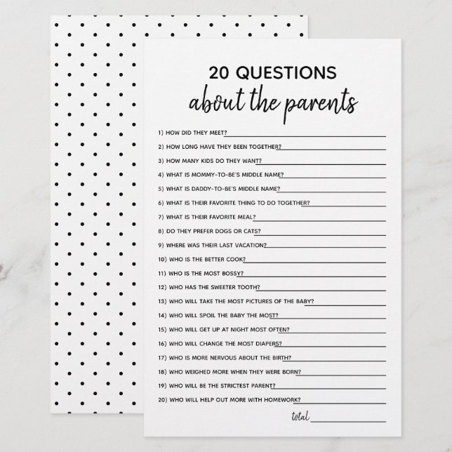 50 Perguntas Para Chá De Bebê