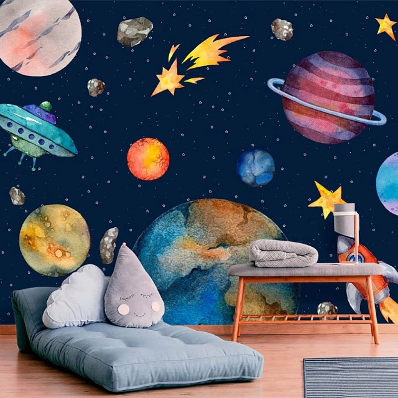 adesivo tema espaço menino