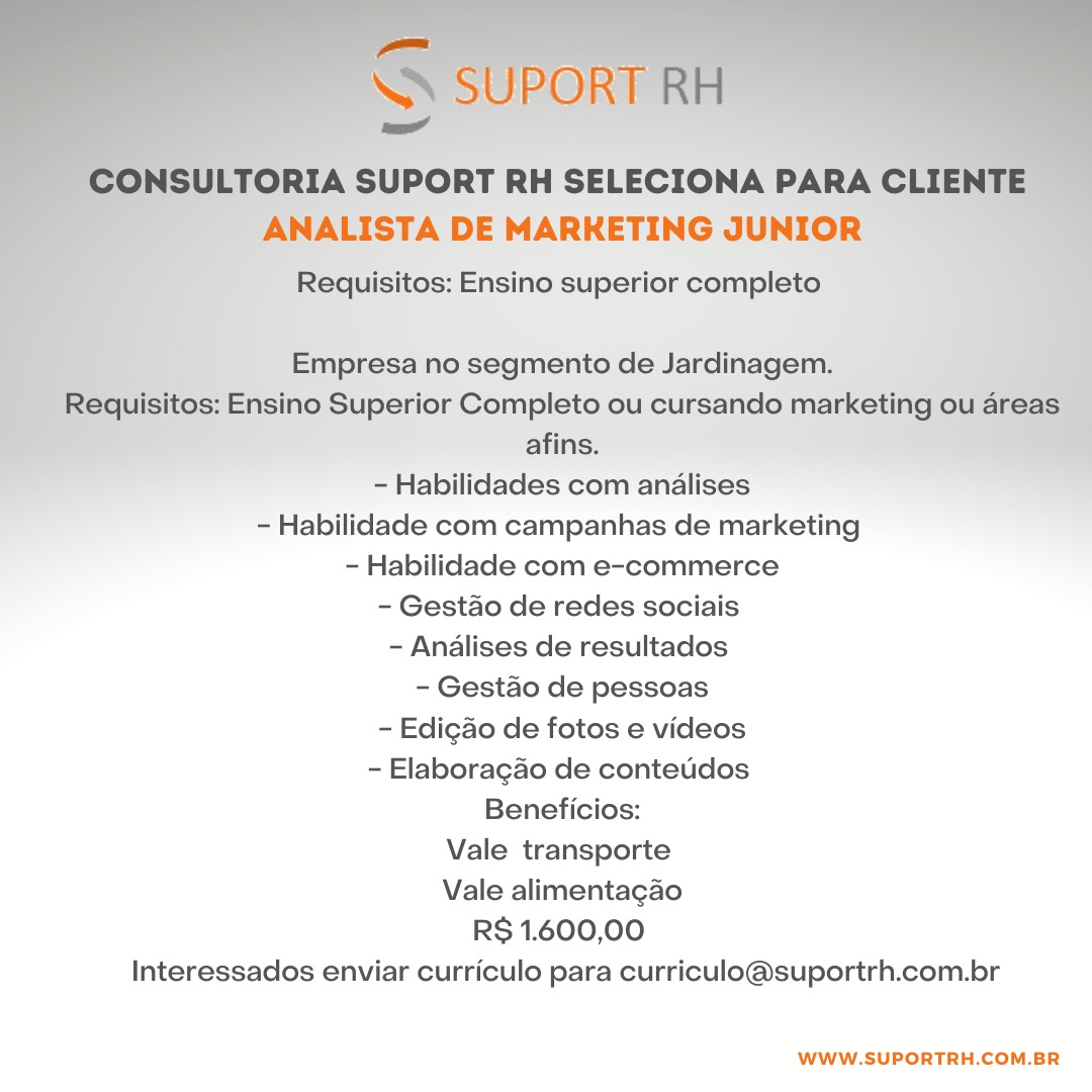 vagas analista de marketing junior