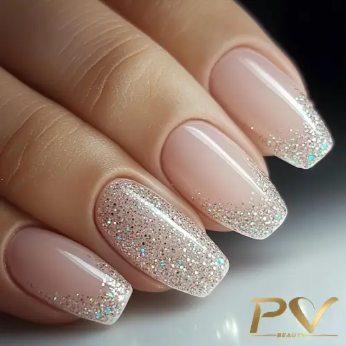 aplicar glitter mega fino em unhas naturais