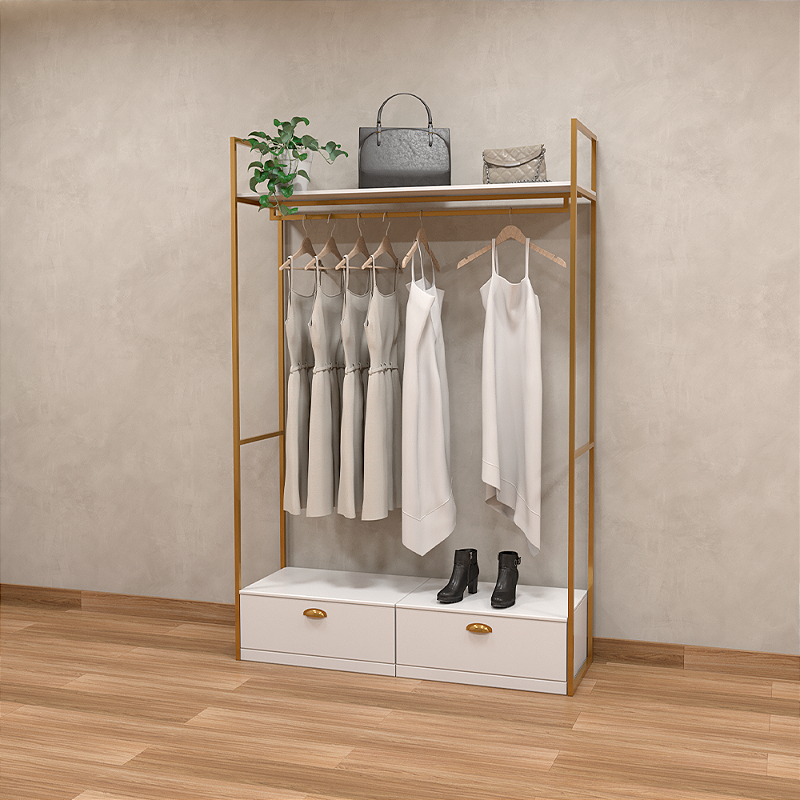 Móvel organizador de roupas com gavetas