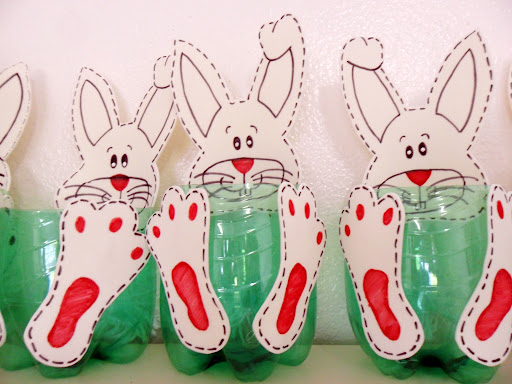 Materiais essenciais para artesanato de Páscoa com PET