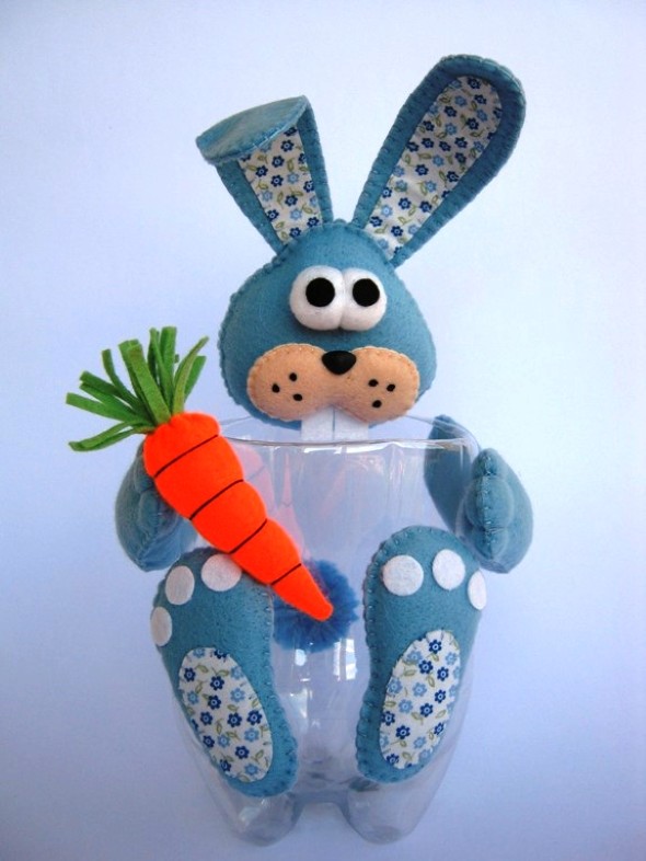 artesanato de páscoa com garrafa pet