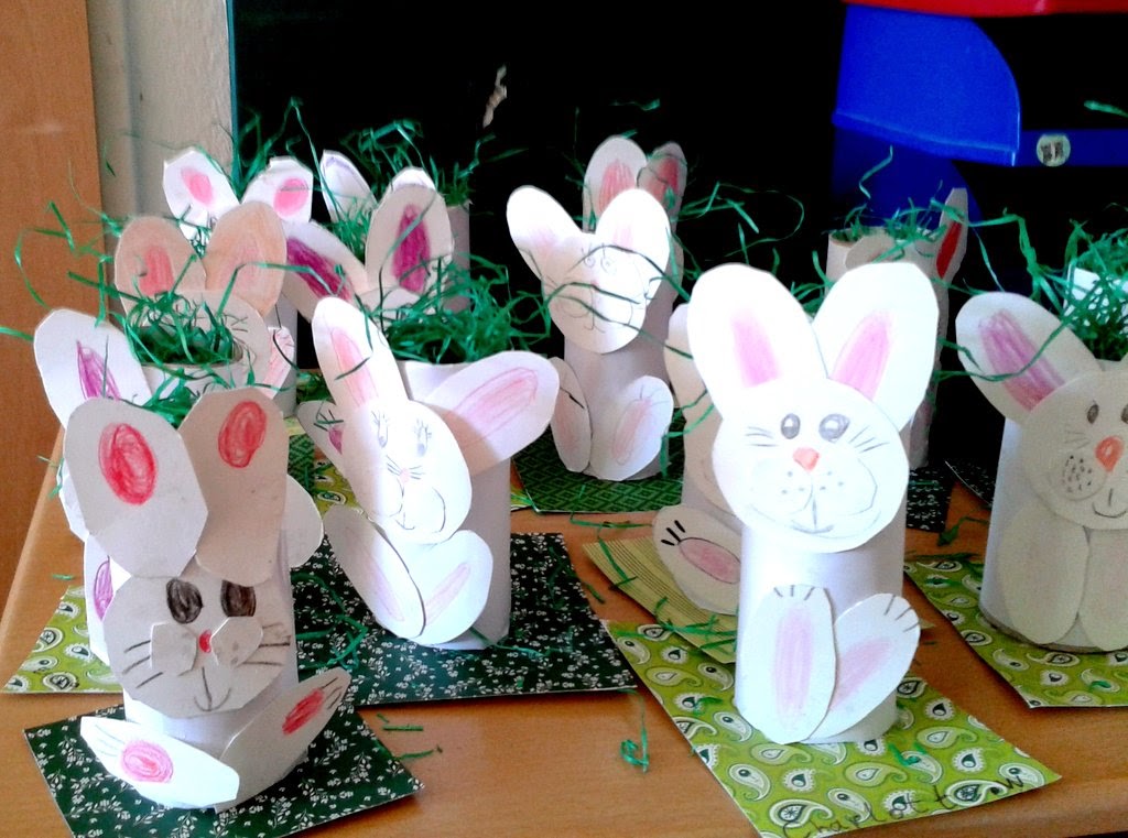 artesanato de páscoa com rolo de papel higiênico