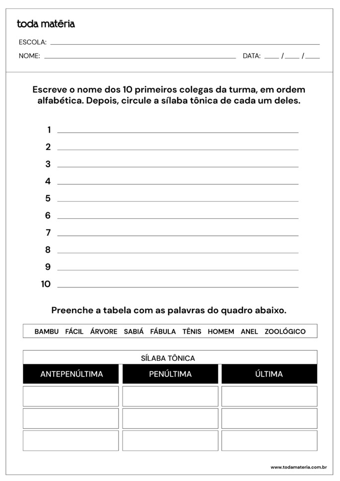 atividades 3 ano fundamental para imprimir