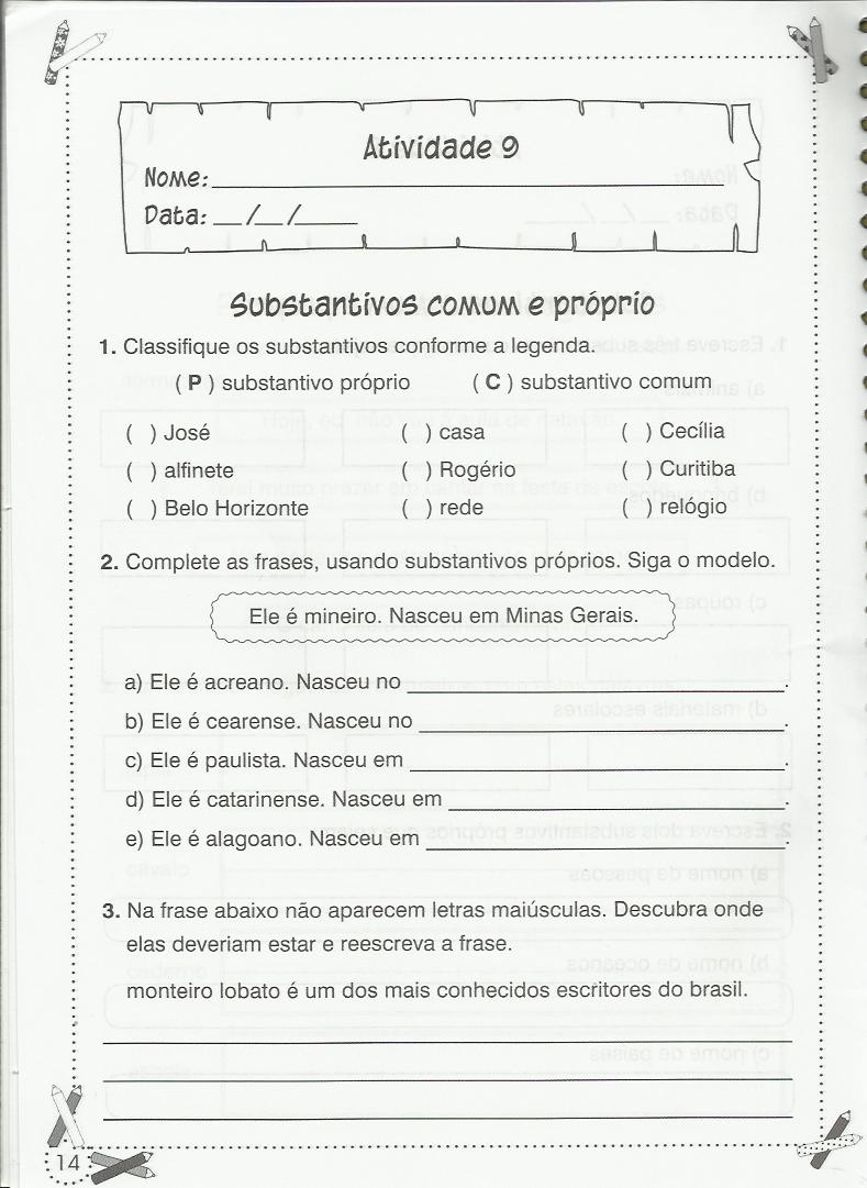 como ensinar substantivos próprios e comuns