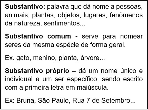 substantivo próprio e comum em frases