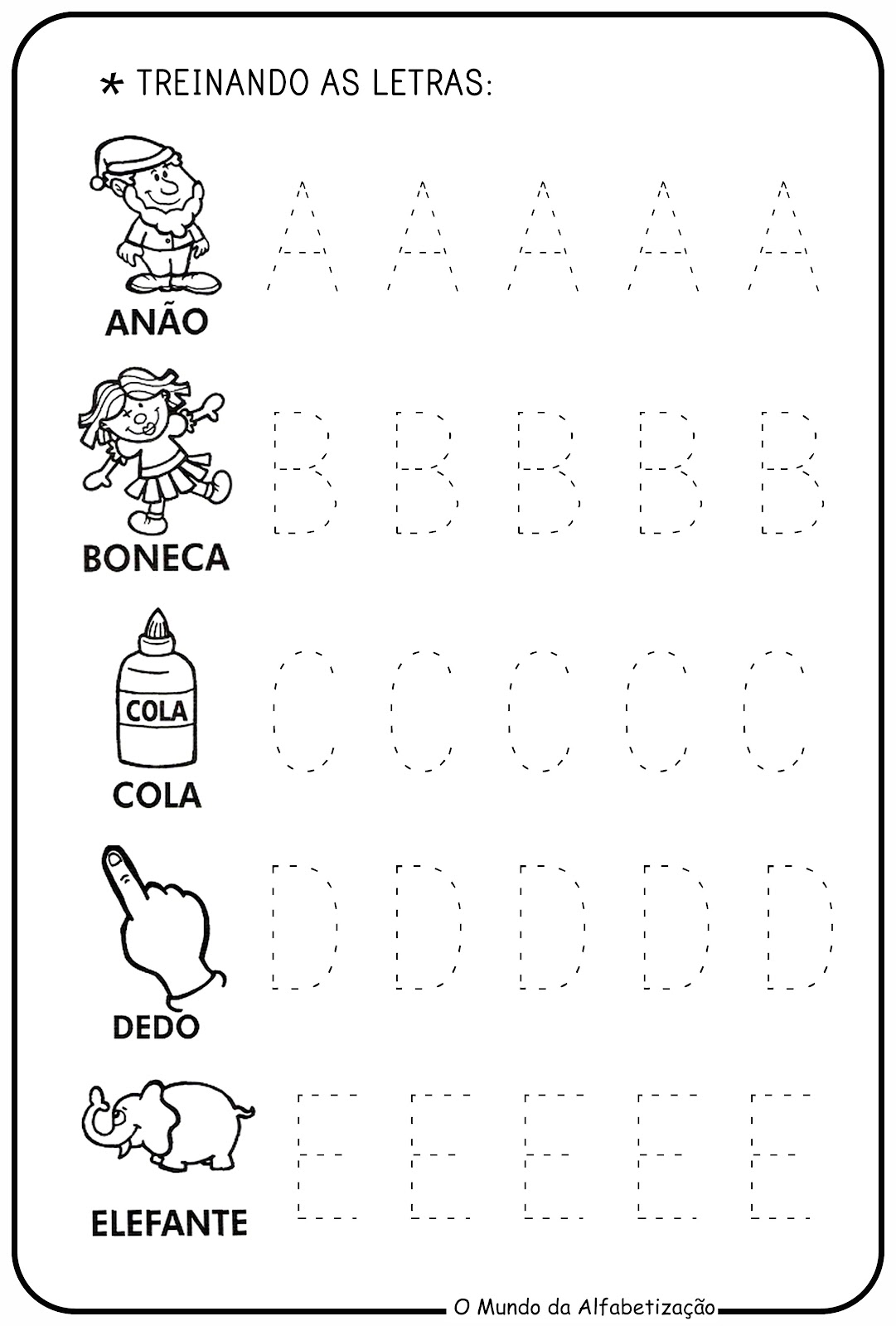 atividade de pontilhado letra e para imprimir