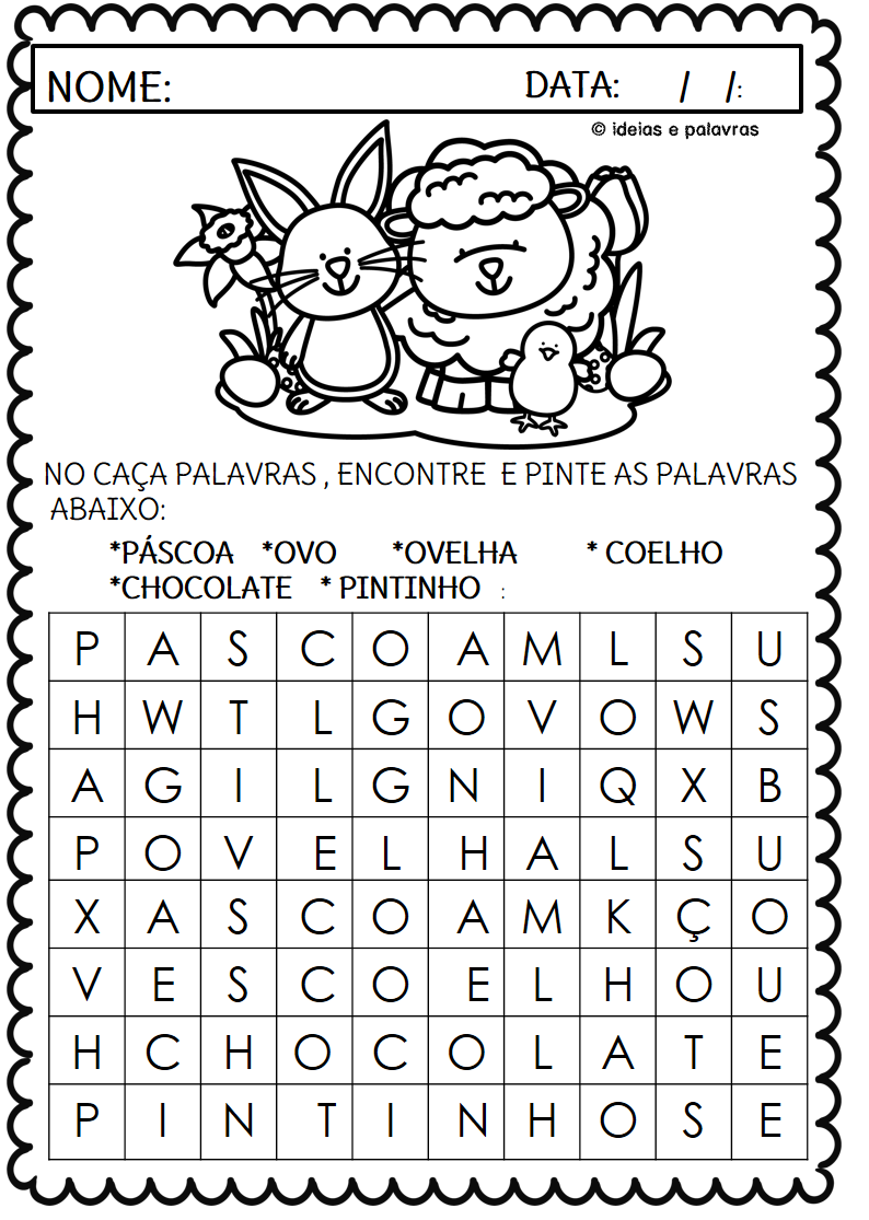 atividades de páscoa para imprimir