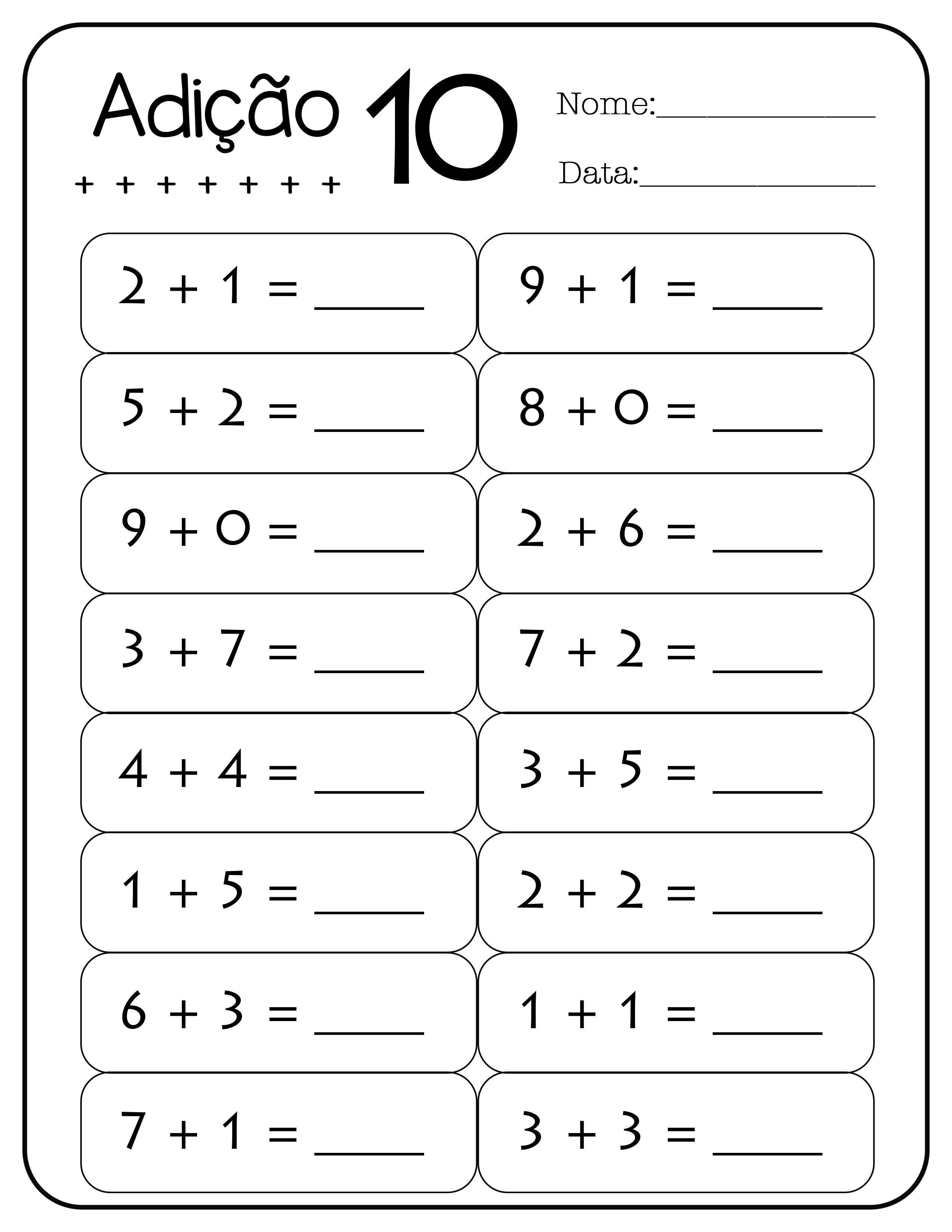 exercicios 1 ano para imprimir matemática