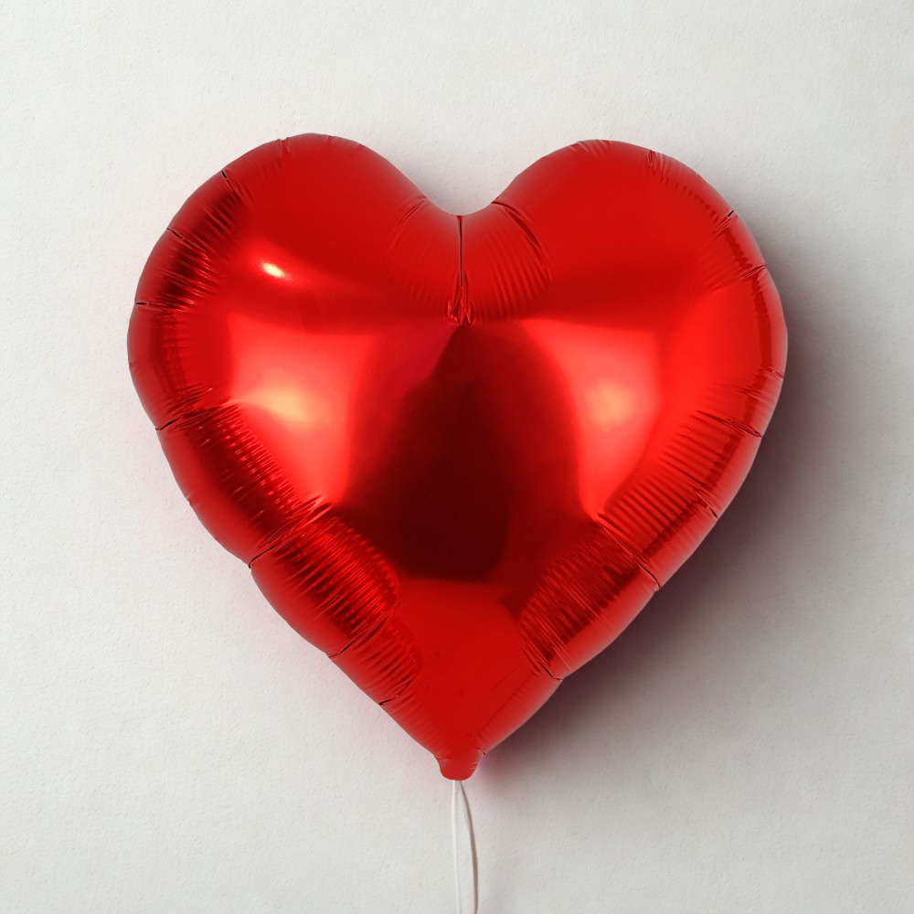 Balão coração com vareta