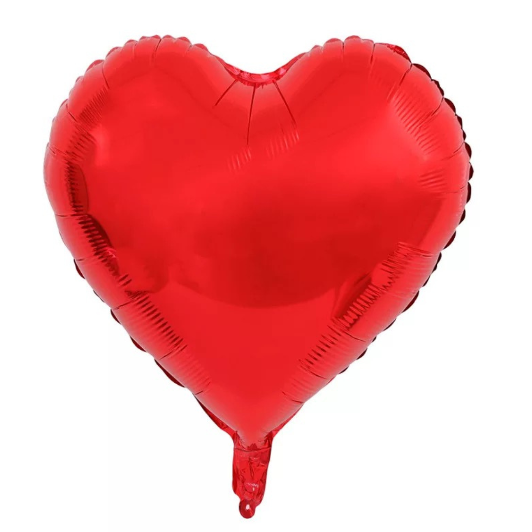 Balão de látex coração vermelho