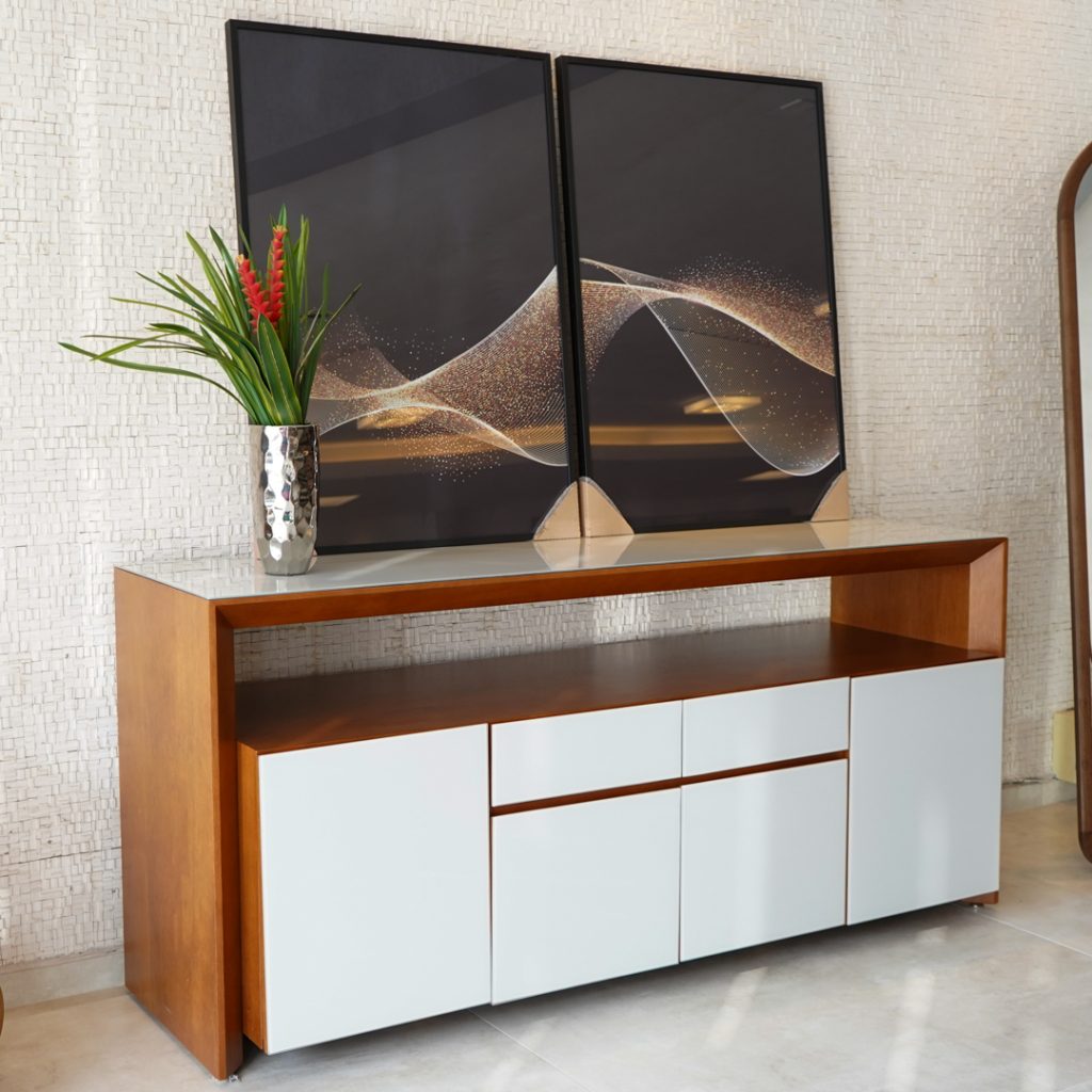 ideias de decoração com aparador sala