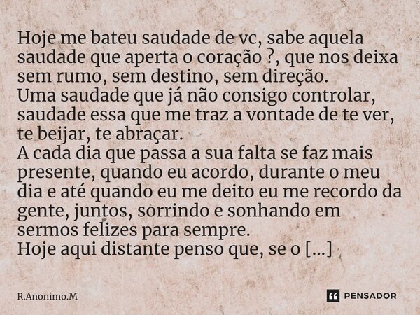 Bateu Uma Saudade De Vc