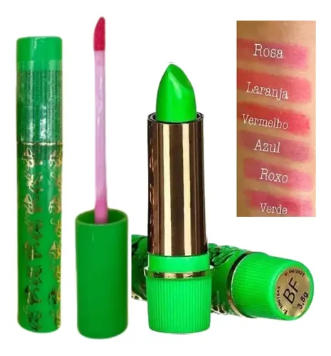batom de longa duração verde