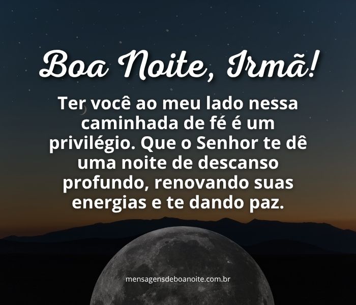 mensagem de boa noite para irmã querida