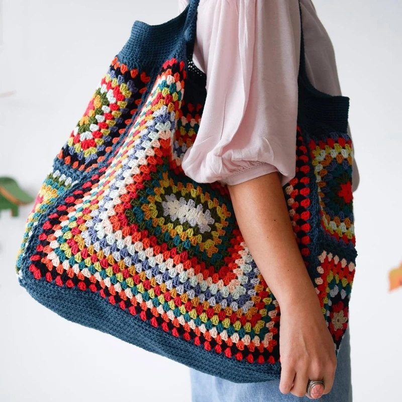 bolsa de crochê com forro