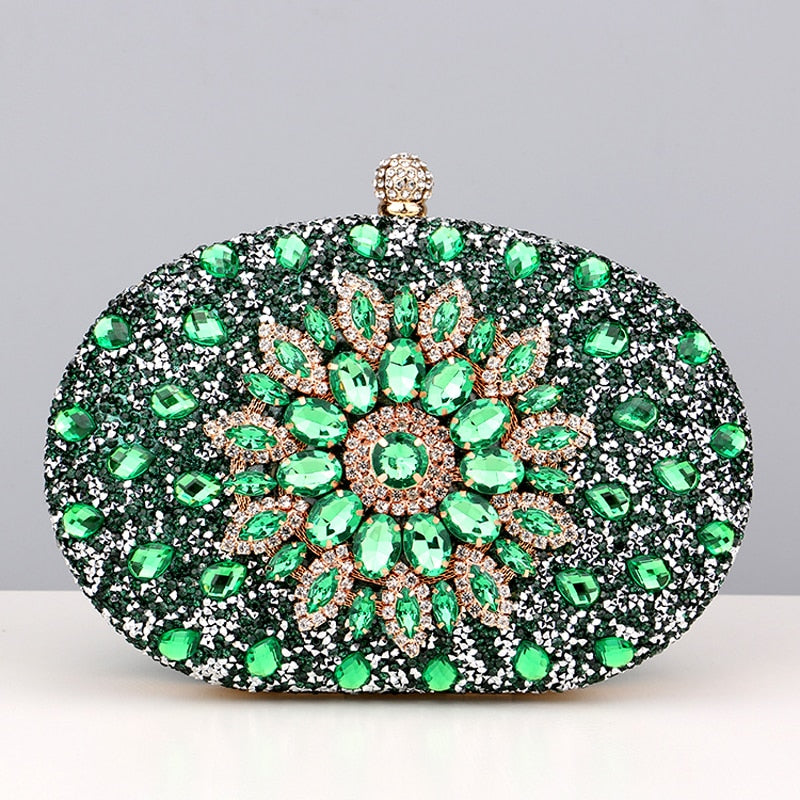 bolsa de festa com brilho verde