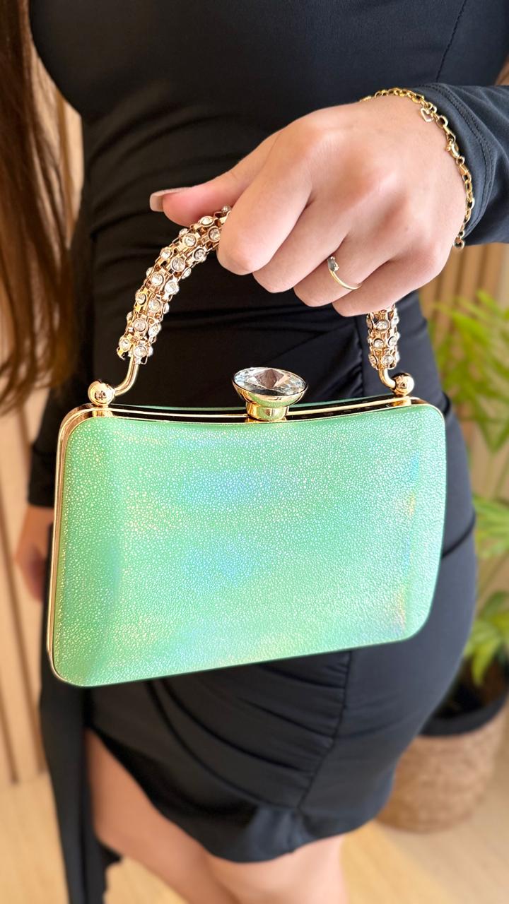 bolsa pequena verde elegante