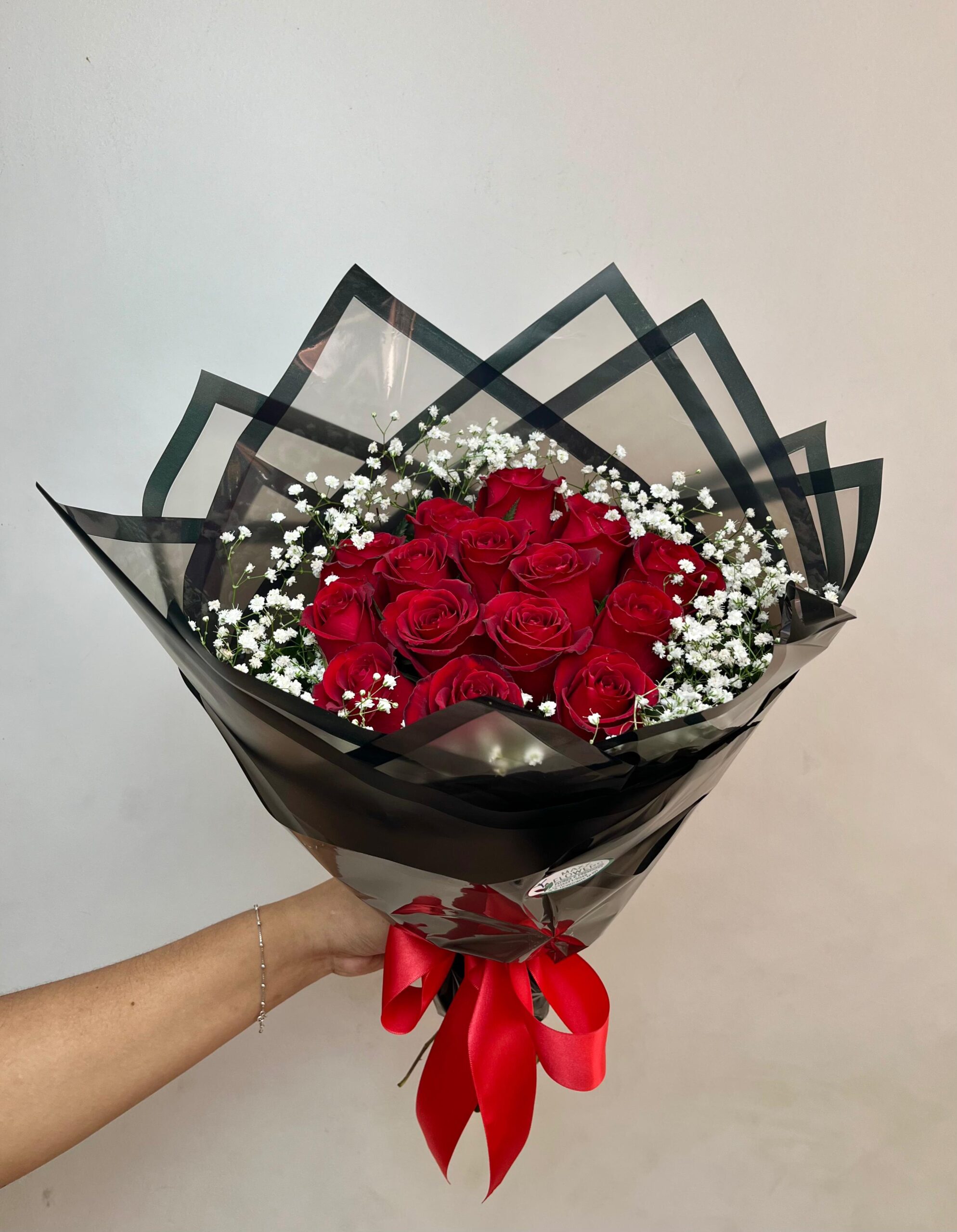 buquê vermelho e branco
