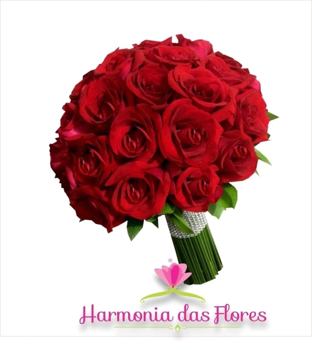 buquê vermelho com folhagem