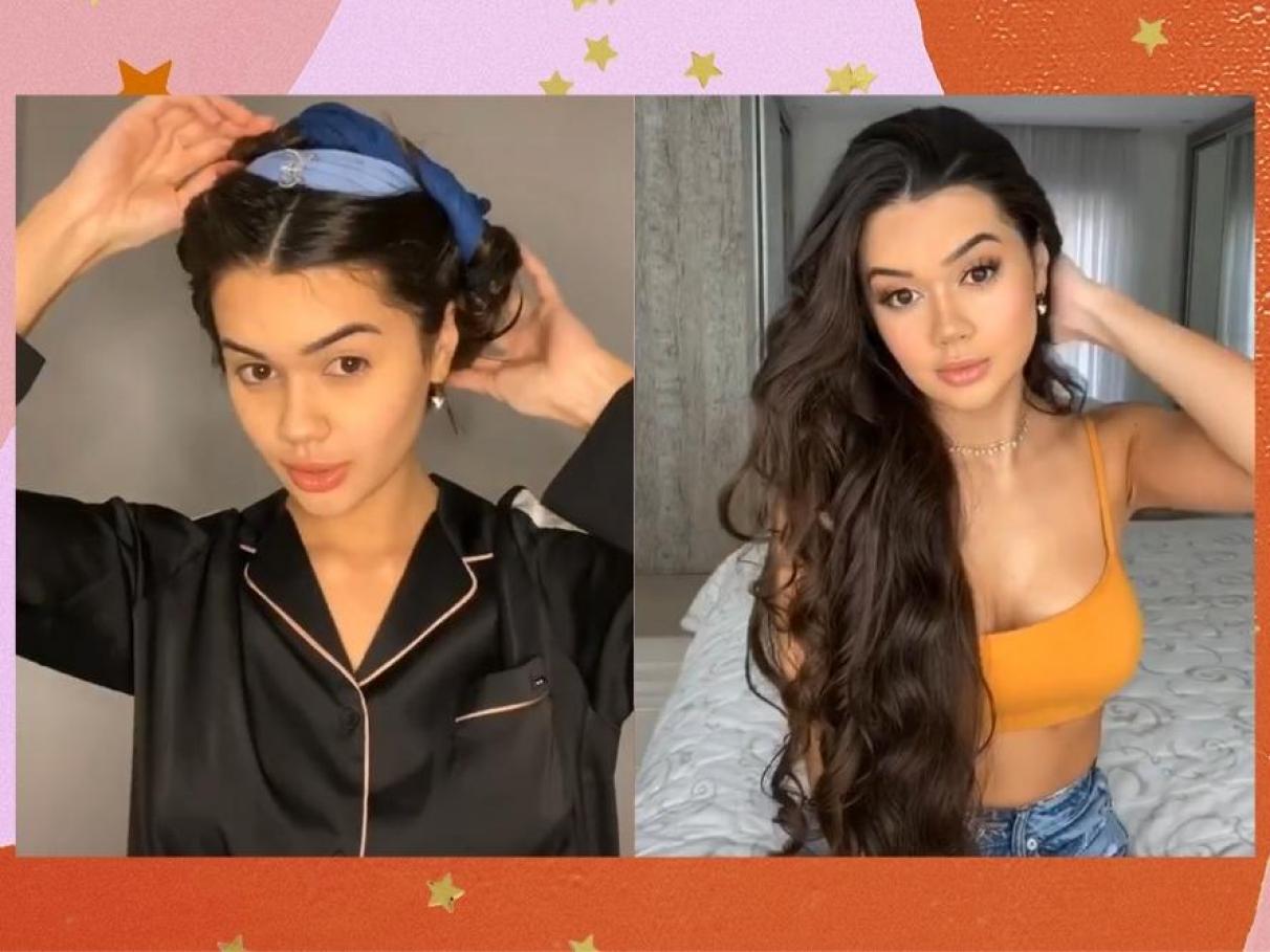 Cachos Com Meia Em Cabelos Curtos