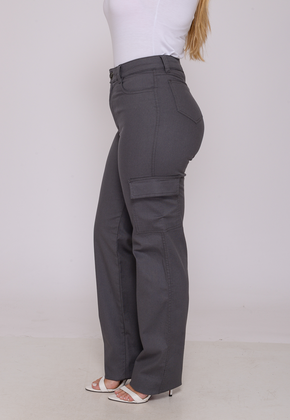 calça cargo feminina cinza