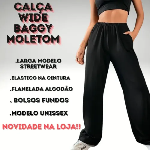 Calça de moletom larga estilosa