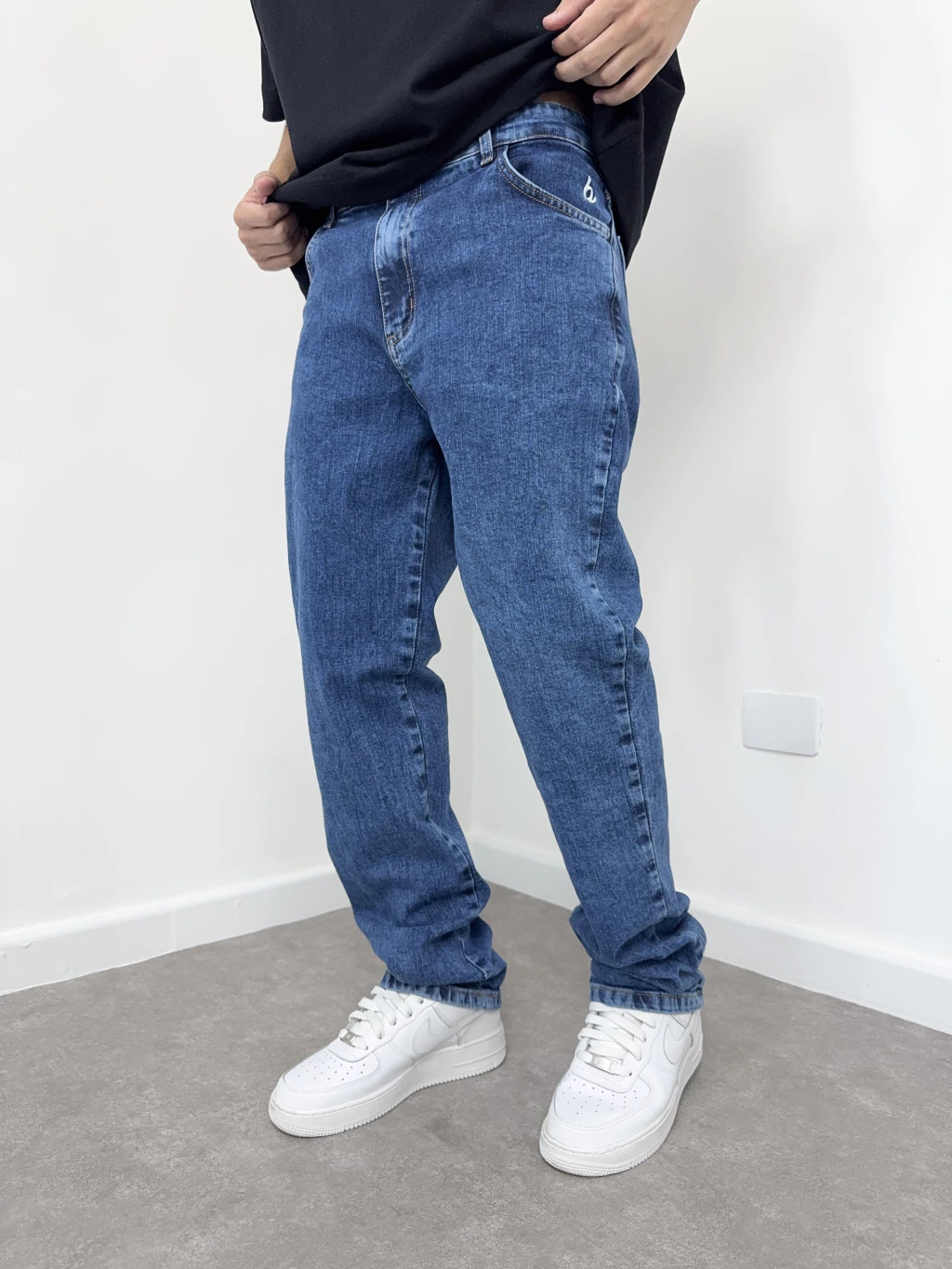 Calça reta feminina cintura alta