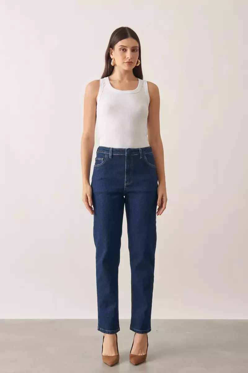 Calça reta masculina stonada