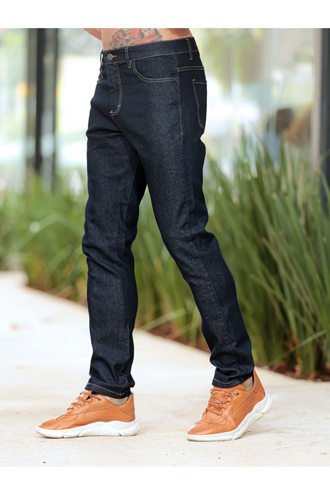Calça reta de linho