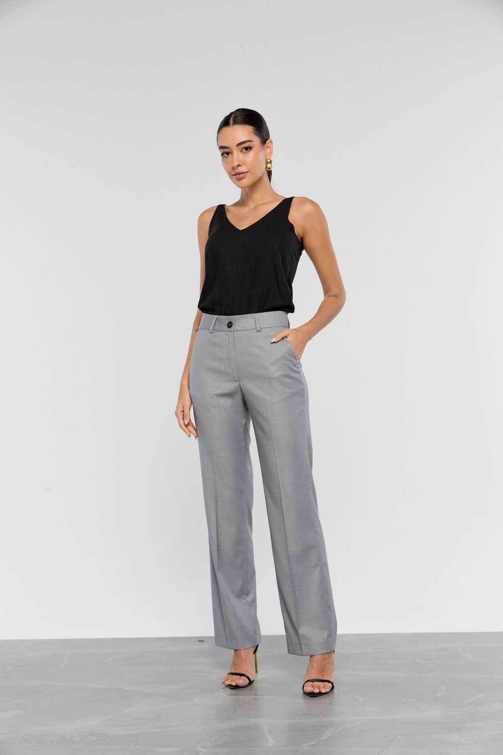 Calça reta jeans masculina