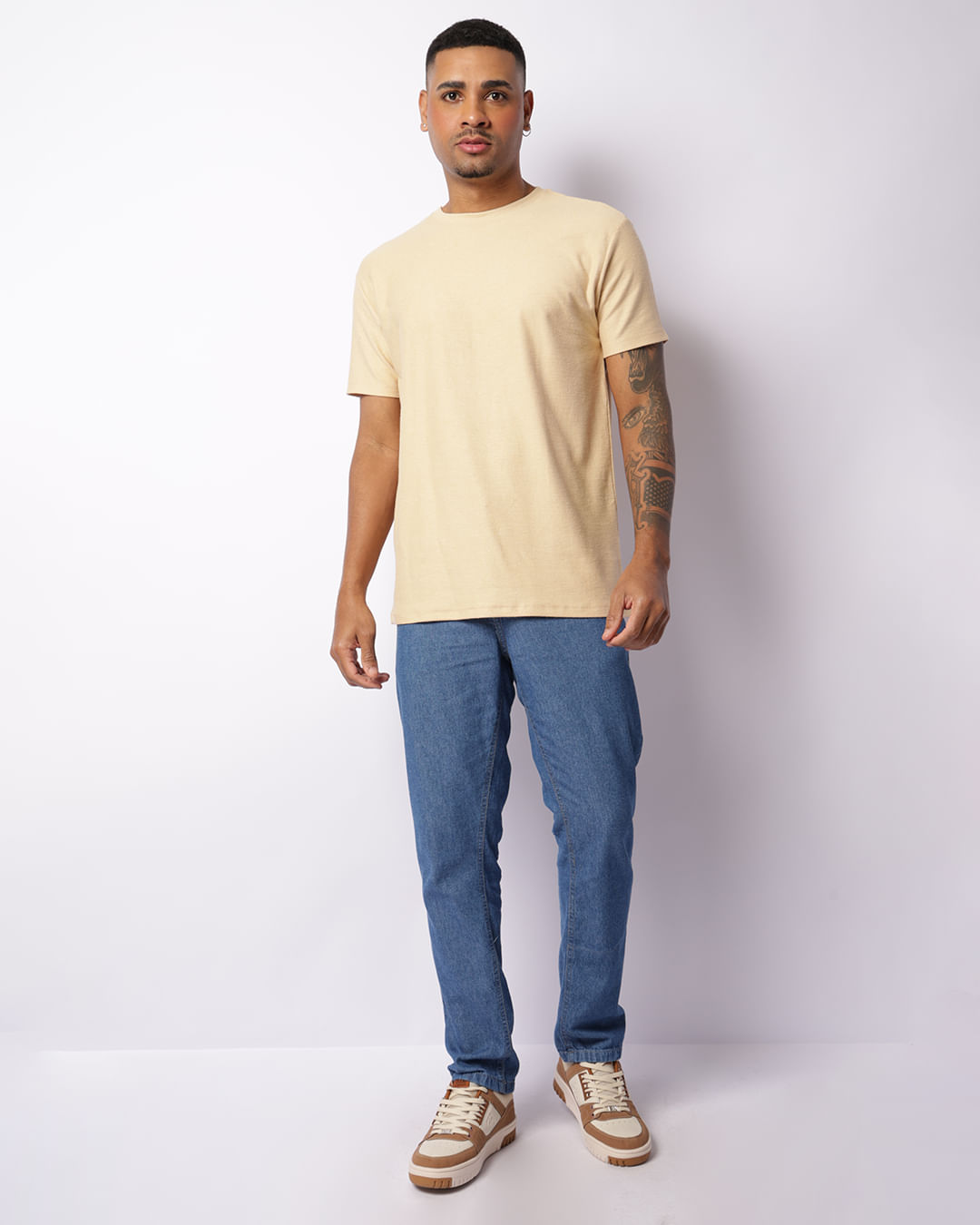 Calça reta masculina preta