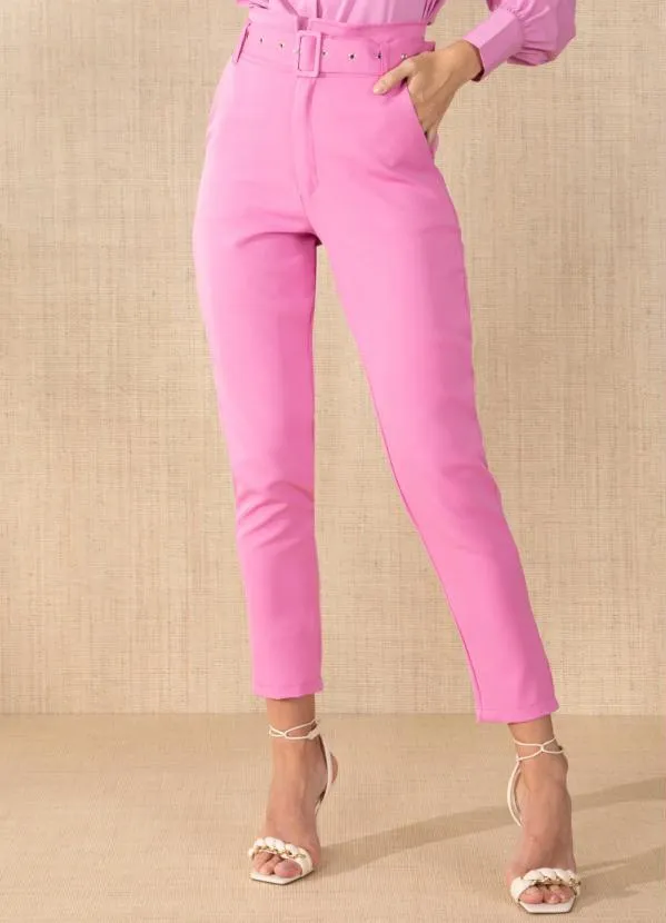 Calça rosa pastel