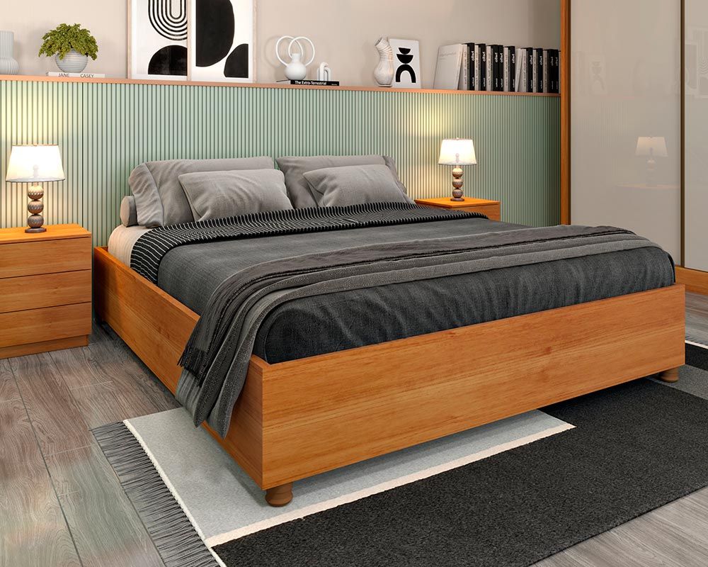 cabeceira de cama planejada com nichos