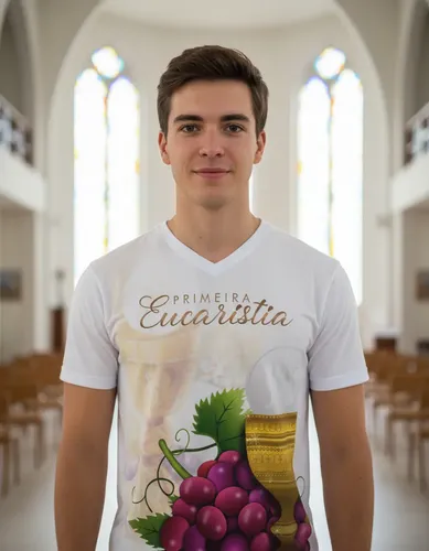 camiseta religiosa primeira eucaristia