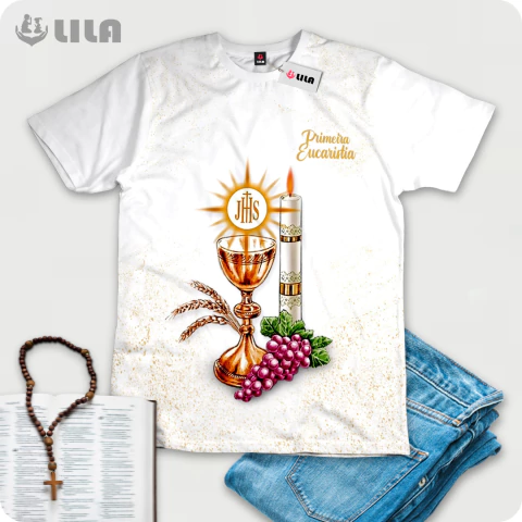 camiseta primeira eucaristia para padrinhos