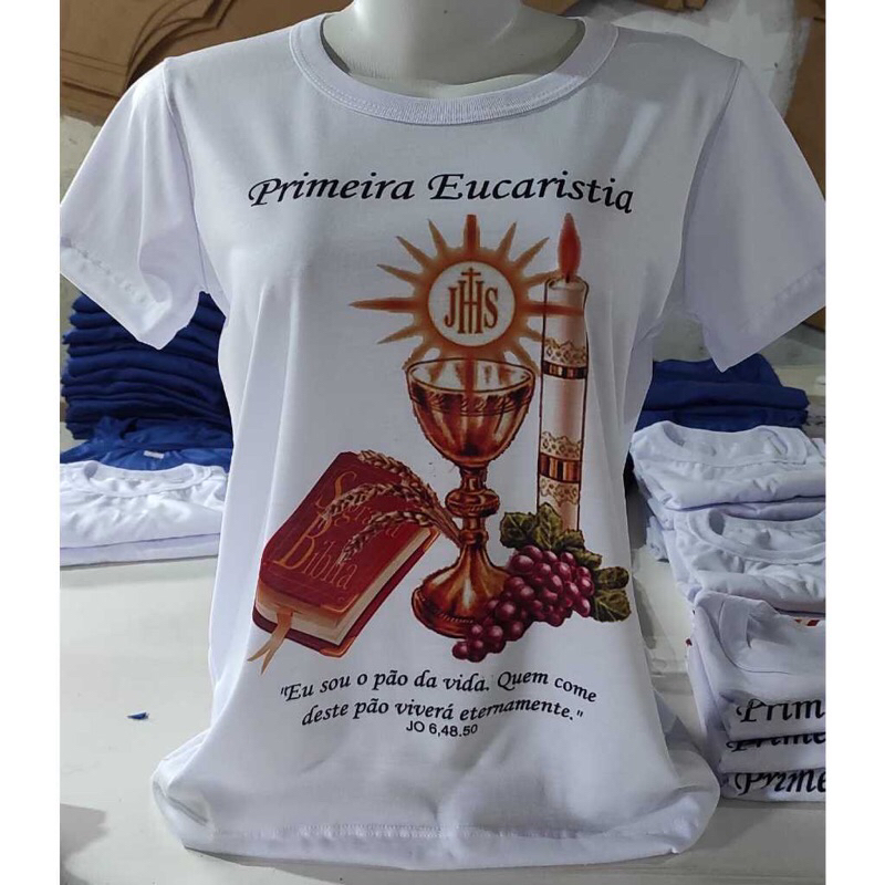 camiseta primeira eucaristia para catequistas