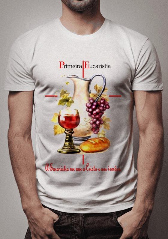 camiseta primeira eucaristia com dourado