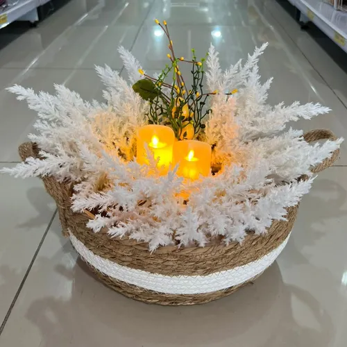 centro de mesa de páscoa com velas