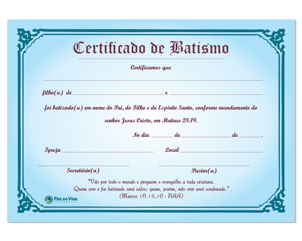 para que serve certificado de batismo evangélico