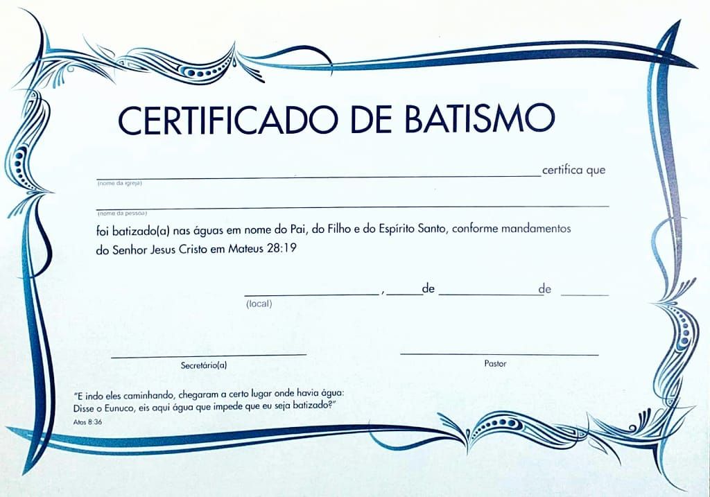 documentos necessários para certificado de batismo