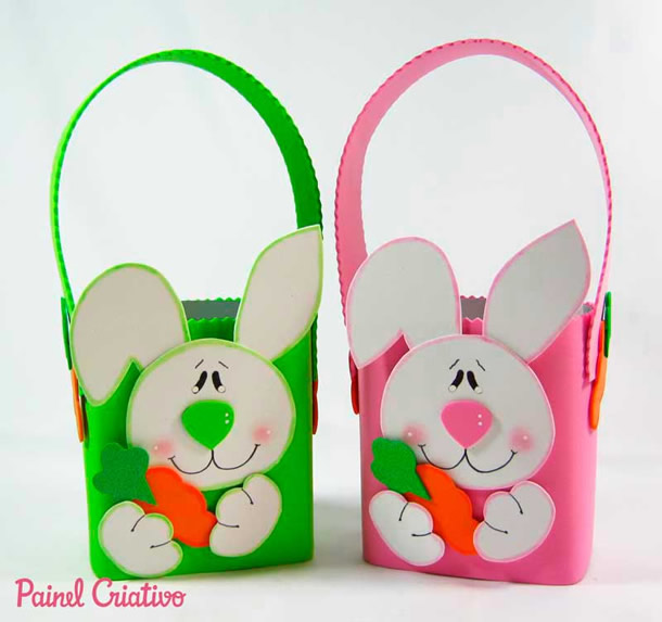 cestinha de páscoa de EVA